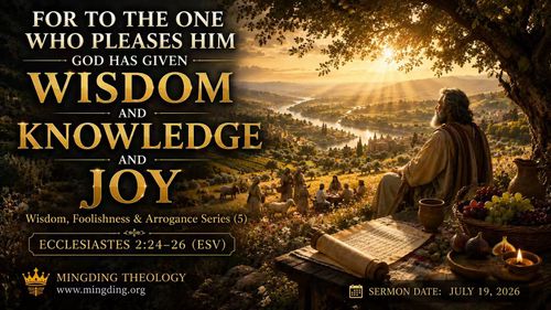 [Sermon] Wisdom, Folly and Madness Series (5) - To the man who pleases Him, God gives wisdom, knowledge and happiness